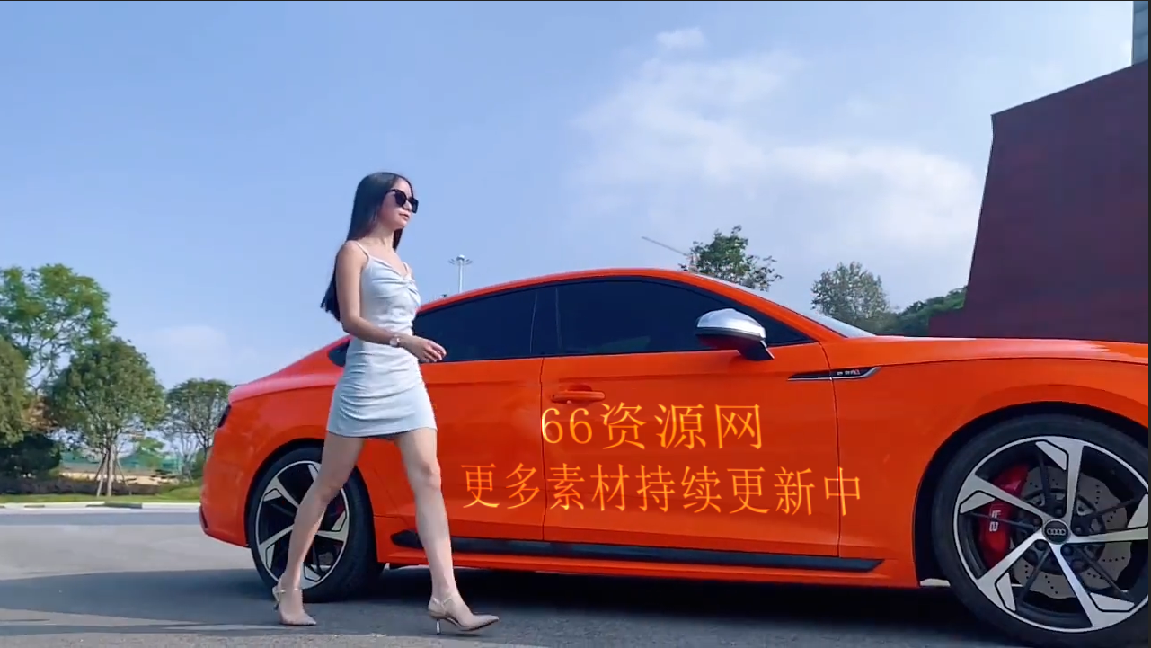 美女橙车身文字红车橘车