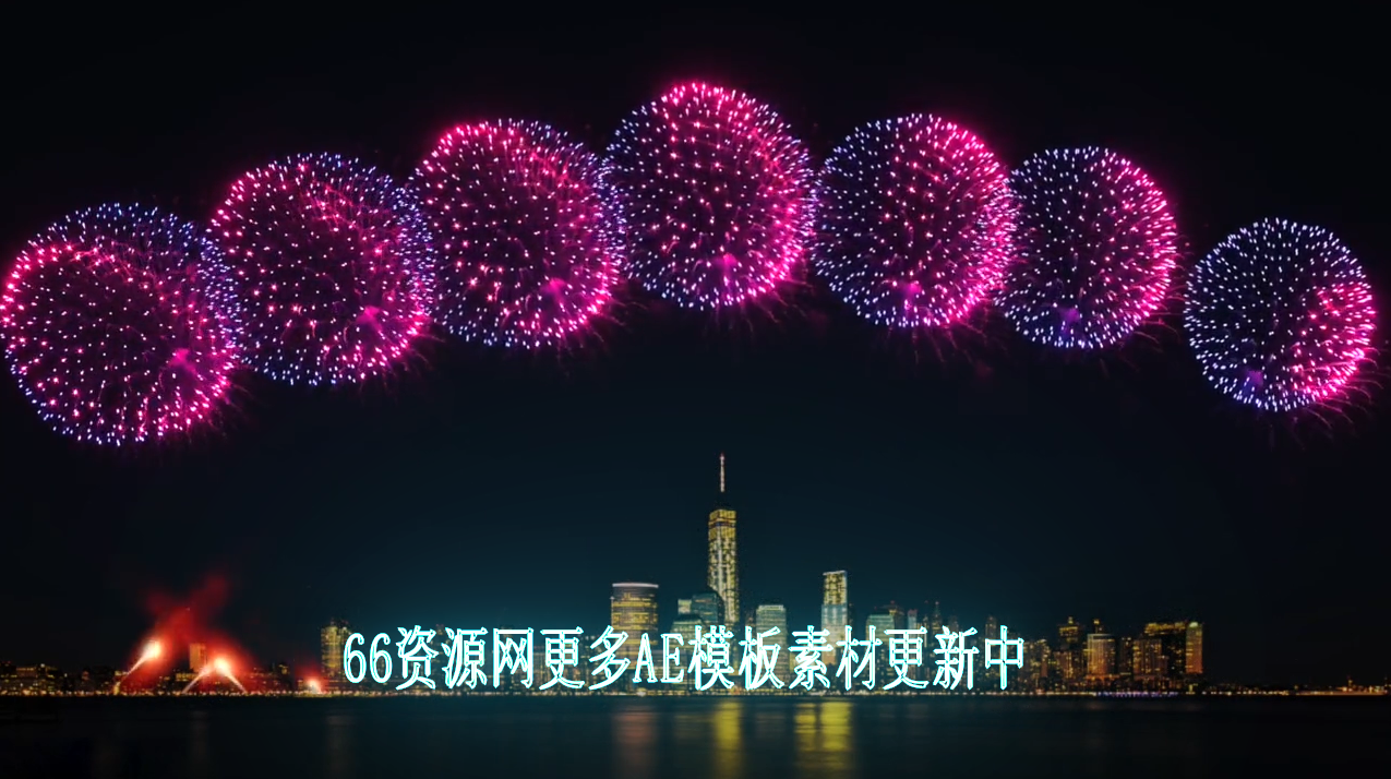 夜景烟花霓虹灯